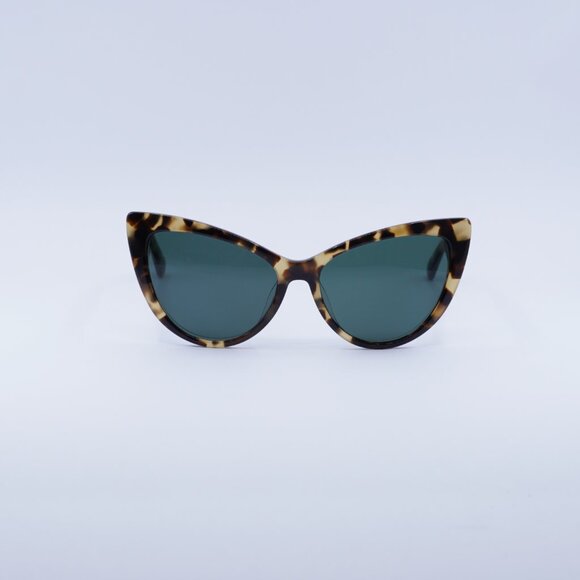 Kate Spade KARINA/S 0086 00 Sunglasses Havana Cat Eye Frame, Green Lenses main image 4